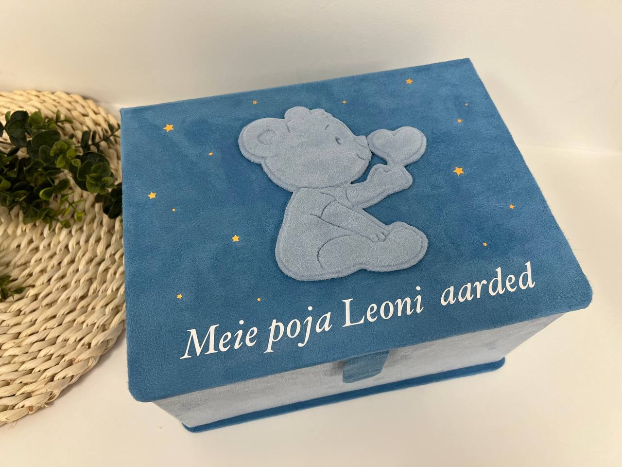 Baby box „Leon" — sinine samet karuga