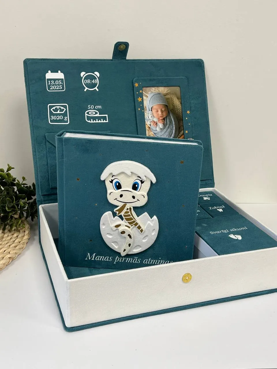 🎁 Dārgumu kaste — tirkīza, ar atmiņu grāmatu